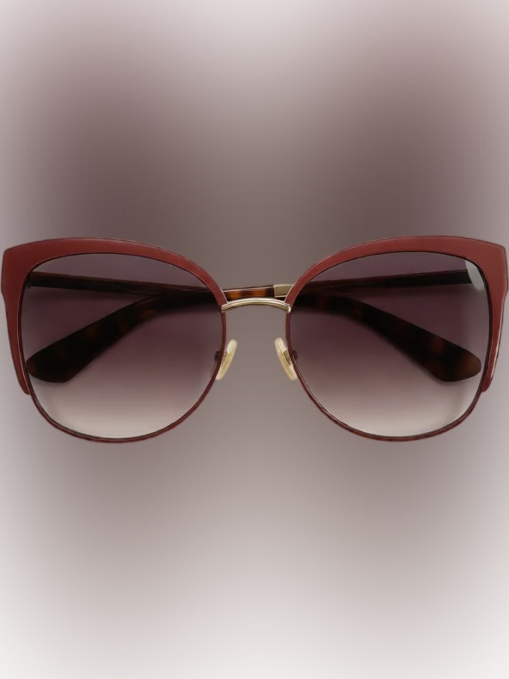kate spade burgundy and gold oversized sunglasses